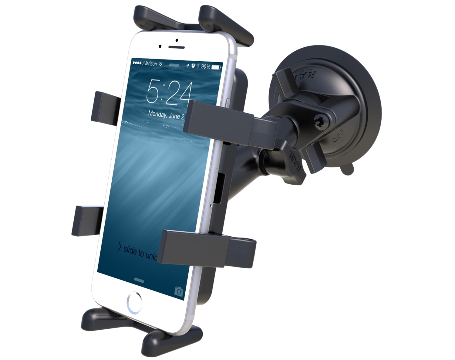Car suction cup mount ram-mount rap-b-166-un4u for all types of smartphone 